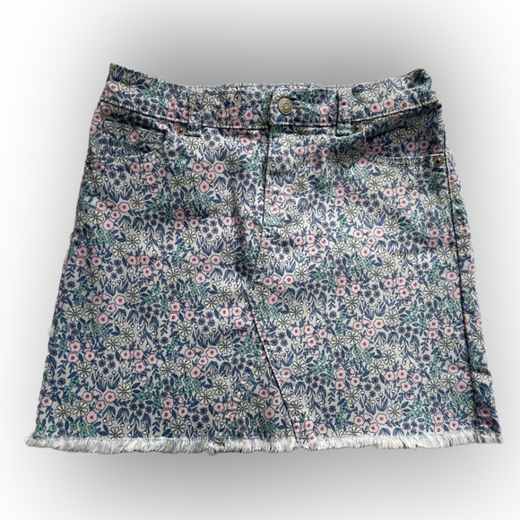 Cat & Jack Girl's Floral Print Jean Skirt Size:L (10/12). - Picture 1 of 5
